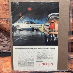 Lincoln 1955 Original Magazine Ad Classic Car Ford Motor Company Vintage Print